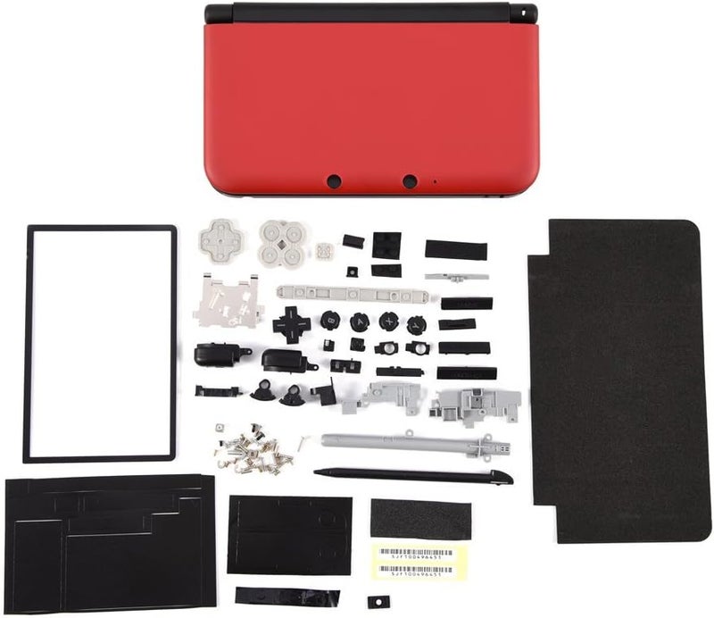 Beufee حافظة كاملة، غلاف قشرة قطع إصلاح مجموعة استبدال كاملة لجهاز 3DS XL (أحمر) - Image 1